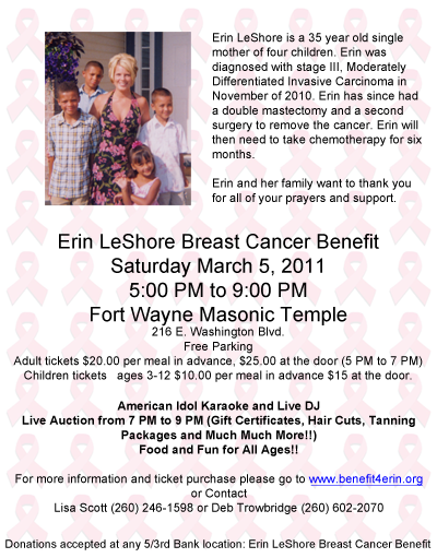 Erin LeShore Breast Cancer Benefit